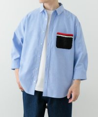 ITEMS URBAN RESEARCH/ニットポケット切替オックス7分袖シャツ/507997184