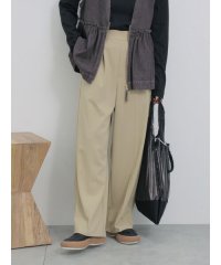 Samansa Mos2 blue/タックストレートパンツ/507997981