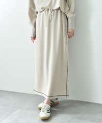 INTERPLANET/インタープラネット INTERPLANET カットジョーゼット配色ステッチナロースカート/507999093