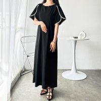 GeeRA/ジーラ GeeRA スリット入りフレアースリーブワンピース/507999129