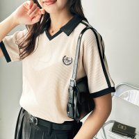 GeeRA/ジーラ GeeRA 《FIRSTMOODコラボ》ワッフル刺しゅうポロシャツ/507999133