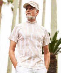 LUXEAKMPLUS/リュクスエイケイエムプラス LUXEAKMPLUS ゴルフ 総柄半袖 モックネックTシャツ(吸水速乾)/507999305