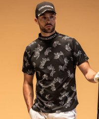 LUXEAKMPLUS/リュクスエイケイエムプラス LUXEAKMPLUS ゴルフ ローレルパターン 半袖モックネックTシャツ(吸水速乾 / UVカット)/507999306