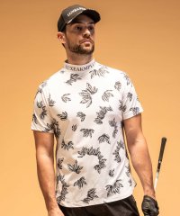 LUXEAKMPLUS/リュクスエイケイエムプラス LUXEAKMPLUS ゴルフ ローレルパターン 半袖モックネックTシャツ(吸水速乾 / UVカット)/507999306