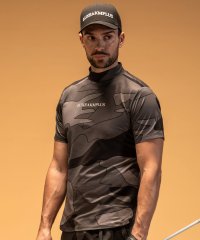 LUXEAKMPLUS/リュクスエイケイエムプラス LUXEAKMPLUS ゴルフ カモ柄 半袖モックネックTシャツ(吸水速乾 / UVカット)/507999307