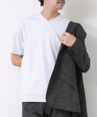 NOLLEY’S goodman/《ビジカジ対応》セミシルケットスムース ボーダー Vネック ドレスTシャツ 25SS/507966915