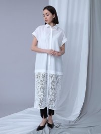 Aga/アーガ Aga レースドッキングロングシャツ/508000651