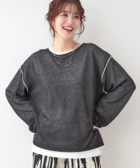 SHOO・LA・RUE Cutie Blonde/キューティーブロンド Cutie Blonde 【2枚セット】光沢カノコ編み配色ニット×ロンTセット/508000931