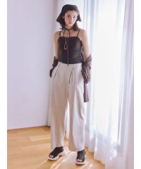 emmi atelier/リネン混ラップワイドパンツ/508001504