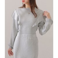 Lace Ladies/レースレディース Lace Ladies 2点セット バックリボン フリル リブ ニット トップス スカート セットアップ/508001851