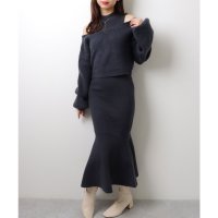 Lace Ladies/レースレディース Lace Ladies 【2点セット】プチハイネック ノースリーブ マーメイド ロング ニット ワンピース/508001853