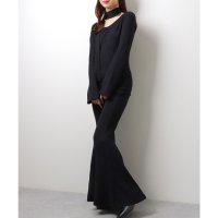 Lace Ladies/レースレディース Lace Ladies Uネック タイ付き ロング リブ ニット ワンピース/508001854