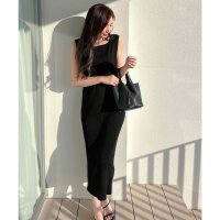 KOBE LETTUCE/コウベレタス KOBE LETTUCE ［ 岡部あゆみさんコラボ ］リブニットノースリーブワンピース【スクエアストレート】[選べるネックとタイプ] [E3004/508002005