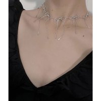 Lace Ladies/レースレディース Lace Ladies メニーリボン メタリック デザイン ショート ネックレス/508002066