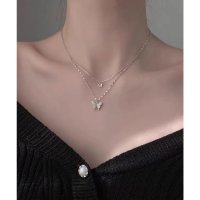 Lace Ladies/レースレディース Lace Ladies ビジュー バタフライ チェーン 2連 ネックレス/508002071
