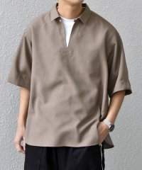 SHIPS any MEN/SHIPS any:〈洗濯機可能〉リネンライク スキッパー プルオーバーシャツ(セットアップ対応)◆/508002211