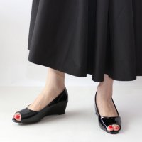 Fin/フィン Fin オープントゥウエッジパンプス【低反発スポンジ入り】/508002555