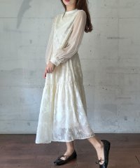 LAUIR/ラウアー LAUIR フラワージャガードティアードワンピース/508002643