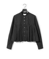 MIDIUMISOLID/MIDIUMISOLID for Ladies スタンドカラープリーツシャツ/508002810