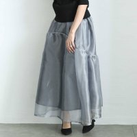 Sawa a la mode/サワアラモード Sawa a la mode 艶めきを纏うラメオーガンジーボリュームスカート/508002824