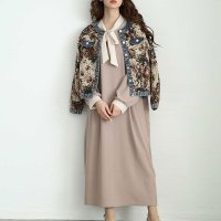 Sawa a la mode/サワアラモード Sawa a la mode ボウタイリボンのバイカラーロングワンピース/508002828