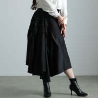 Sawa a la mode/サワアラモード Sawa a la mode 存在感を引き出すアシンメトリー異素材スカート/508002852