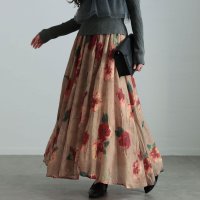 Sawa a la mode/サワアラモード Sawa a la mode リッチな大人の花柄が舞うフレアスカート/508002853