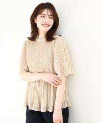 OFUON/ドット柄シフォンプリーツブラウス/WEB限定サイズあり/508003654