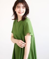 OFUON/VネックAラインシルエットワンピース/洗える/WEB限定サイズあり/508003659