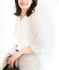 OFUON/ボウタイデザイン六分袖ニット/洗える/WEB限定サイズあり/508003661