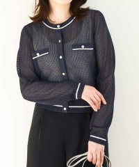 OFUON/メッシュ柄ニットカーディガン/WEB限定サイズあり/508003666