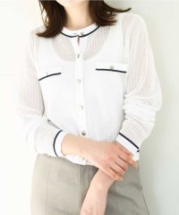 OFUON/メッシュ柄ニットカーディガン/WEB限定サイズあり/508003666