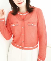 OFUON/メッシュ柄ニットカーディガン/WEB限定サイズあり/508003666