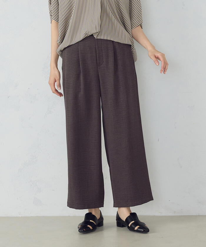 美しいベーシックパンツ】麻調ワイドパンツ(507929122) | コムサ 美しいベーシックパンツ】麻調ワイドパンツ(507929122) | コムサ