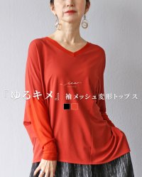 Vieo/ヴィオ Vieo ゆるキメ 袖メッシュ変形トップス/508006291