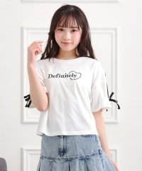 PINK-latte/袖ラインリボンTシャツ/508007476