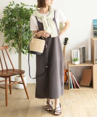 MAC HOUSE/マックハウス Mac－House nAvy 杢麻ライクキャミワンピースアンサンブル/508007741