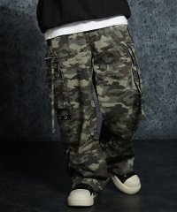 1111clothing/ワンフォークロージング 1111clothing カモフラ サイドライン カーゴパンツ/508007762
