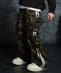 1111clothing/ワンフォークロージング 1111clothing カモフラ サイドライン カーゴパンツ/508007762
