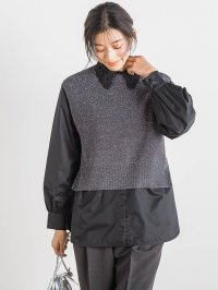 Droite Lautreamont/ドロワット ロートレアモン Droite lautreamont ラメ片畦ベスト≪手洗い可能≫/508008246