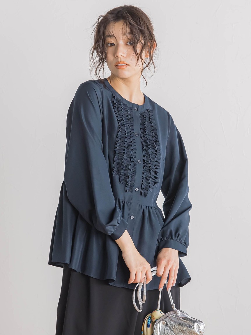 ドロワット ロートレアモン Droite lautreamont 【Droite lautreamont】80プレミアムローンストライプブラウス （ベ ドロワット ロートレアモン Droite lautreamont 【Droite