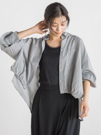 Droite Lautreamont/ドロワット ロートレアモン Droite lautreamont 【WEB限定】ストライプショートシャツ≪洗濯機で洗える≫/508008250