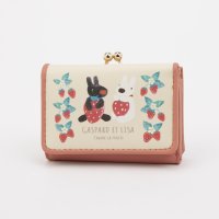 Gaspard et Lisa/リサトガスパール Gaspard et Lisa リサとガスパール イチゴ柄 がま口 三つ折り財布/508008293