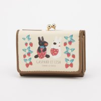 Gaspard et Lisa/リサトガスパール Gaspard et Lisa リサとガスパール イチゴ柄 がま口 三つ折り財布/508008293