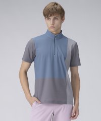 LANVIN SPORT/総柄プリントジップアップ半袖シャツ【Sunscreen NIR】/508008298