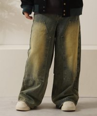 1111clothing/ワンフォークロージング 1111clothing オーバーダイ ダブルニーデニムパンツ/508008330