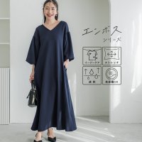 coca/コカ coca エンボスVネック袖ぽわワンピース/506032307
