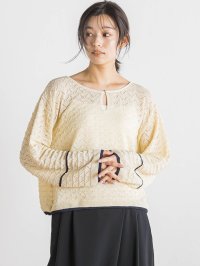 Droite Lautreamont/ドロワット ロートレアモン Droite lautreamont 【WEB限定】2WAY透かし柄ラインニット≪手洗い可能≫/508008865