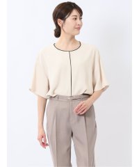 m.f.editorial/バイカラー 半袖プルオーバーブラウス/508010039