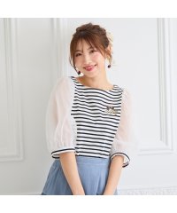Jolly Poupee/【22fabric】リボンコレクター/ボーダーカットソー/508010263